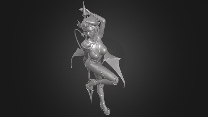 S00021 Succubus with a spear 3D Model
