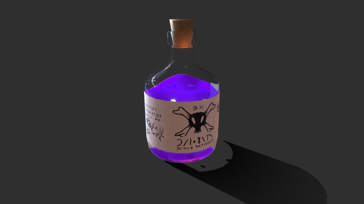 POISON GLASS BOTTLE 3D Model