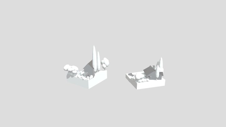 Diorama House Blockouts 3D Model