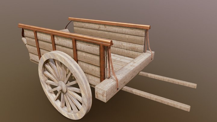 Old Wood Wagon 3D Model