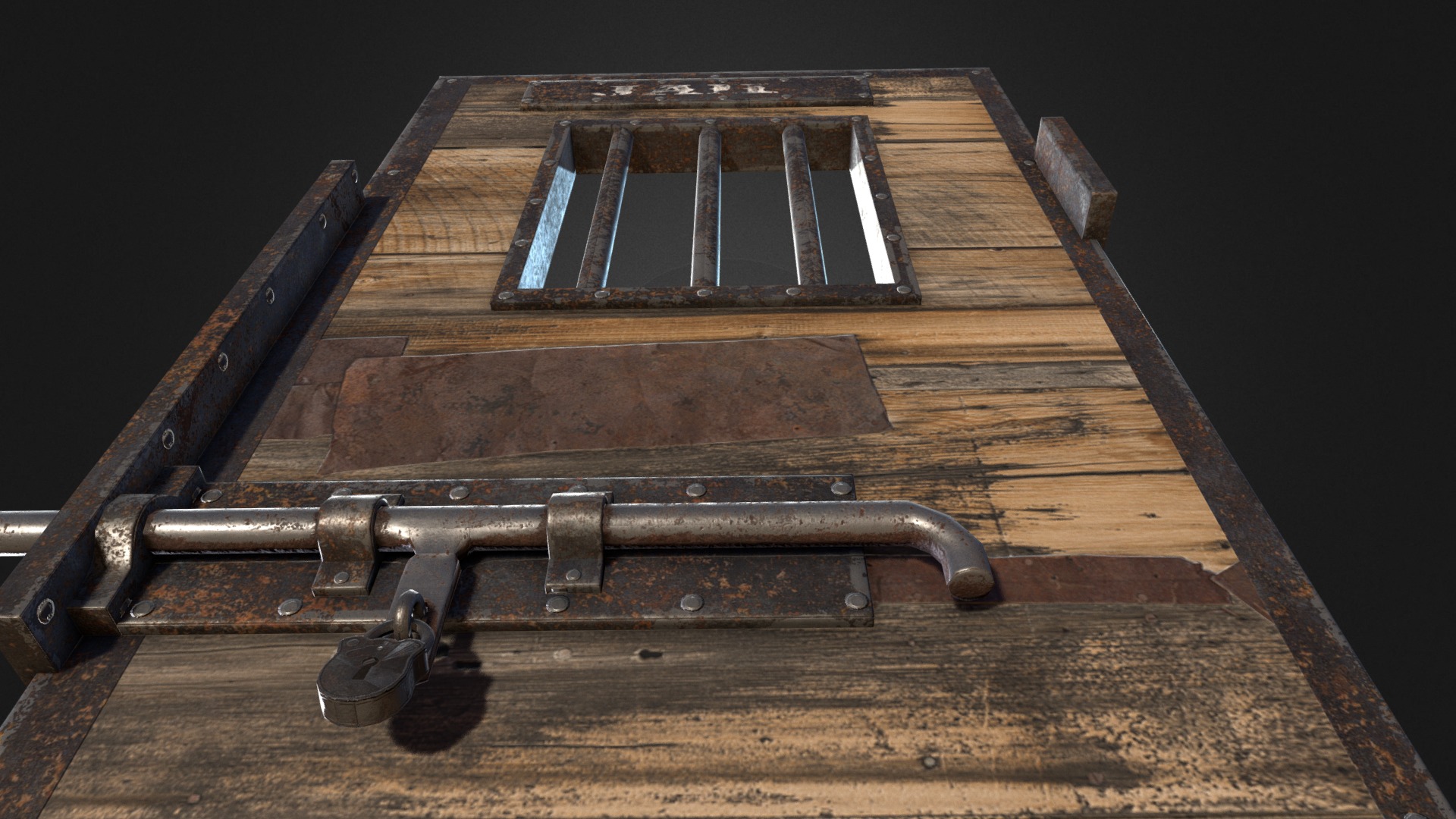 3D model Jail Door Western - This is a 3D model of the Jail Door Western. The 3D model is about a close up of a device.