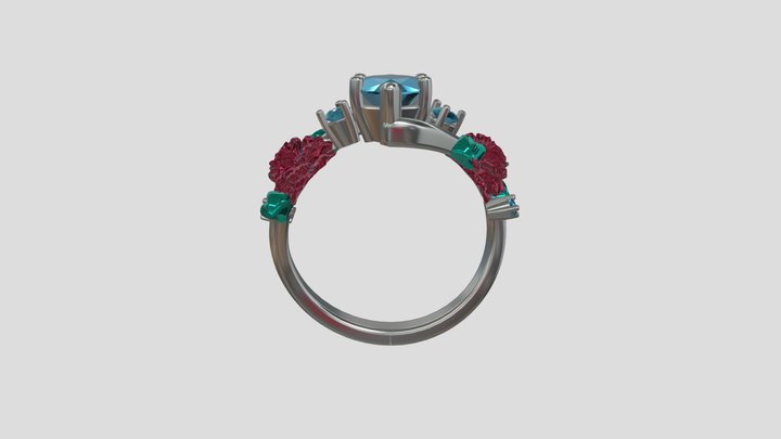 Flower Ring V1 3D Model