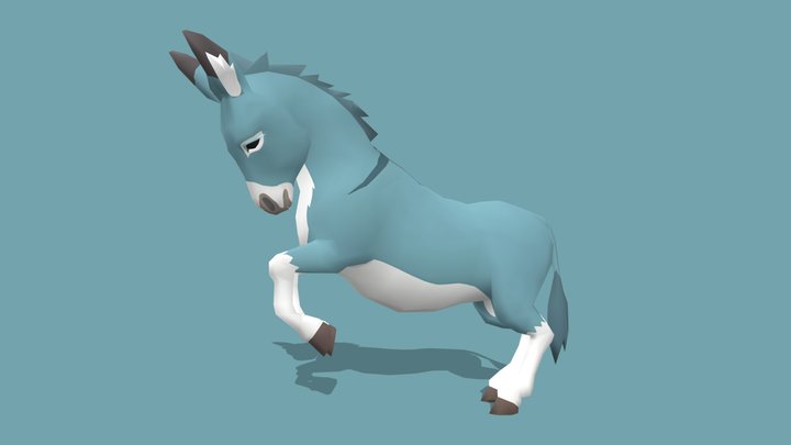 Toon Donkey - Animated – Free 3D Model STL