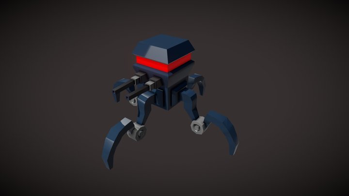 Spider-bot Lowpoly 3D Model