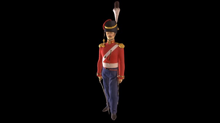 The officer of the Life Guards Cossack Regiment 3D Model