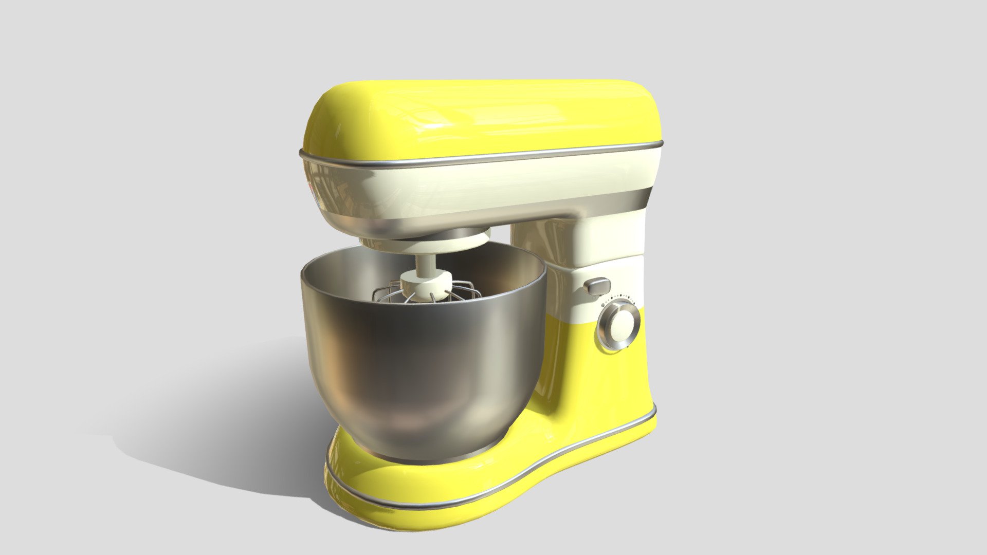 Low poly stand mixer yellow