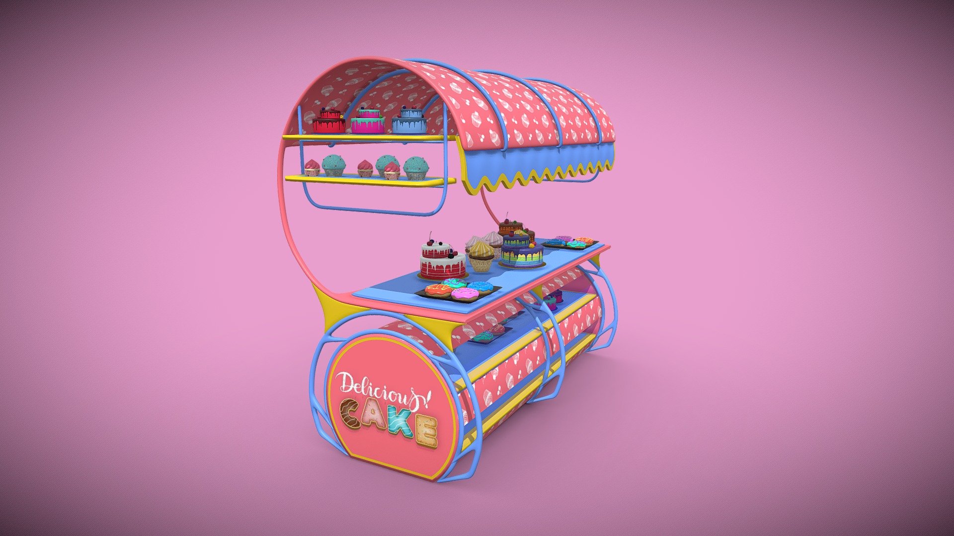 Delisious Cake Cart Buy Royalty Free 3D model by wingstech.3d