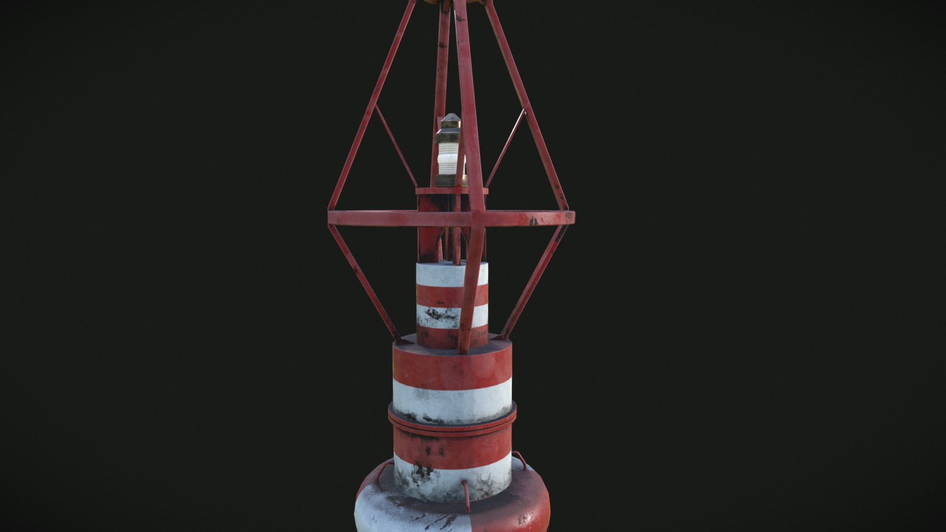 3D model Water Buoy - This is a 3D model of the Water Buoy. The 3D model is about a red and white tower.