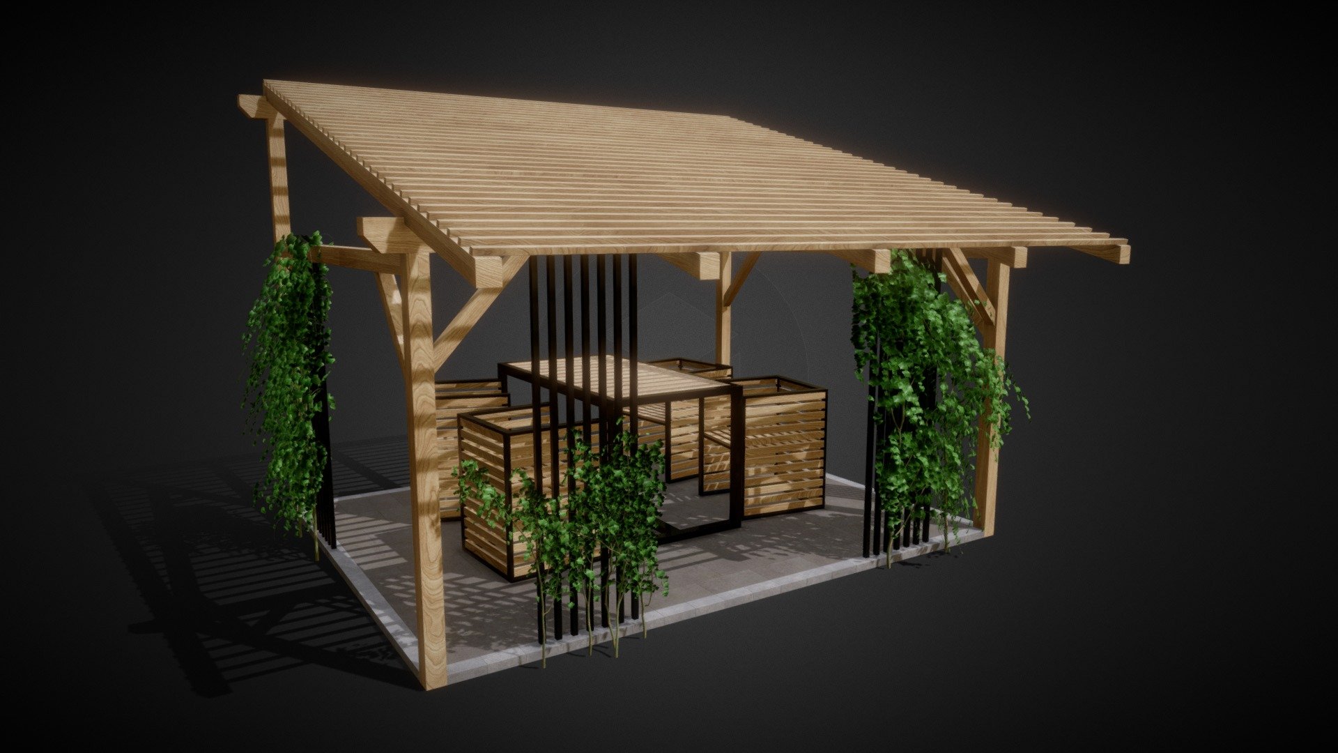 Pergola Ch01 - Buy Royalty Free 3d Model By Bumpkincz [9202279 