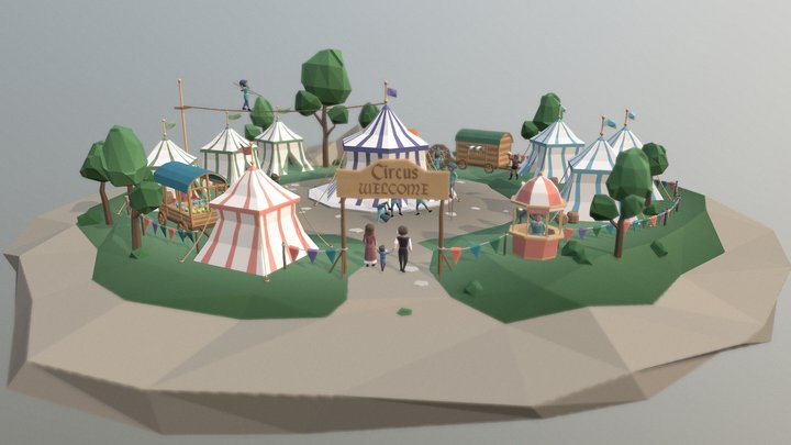 The Medieval stray circus 3D Model
