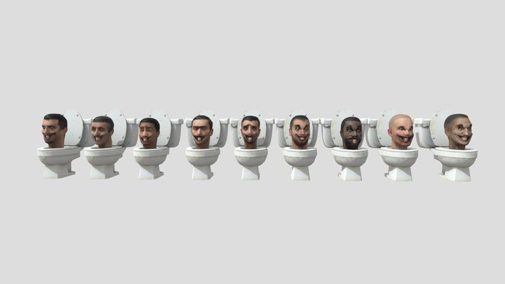 All normal skibidi toilet faces 3D Model