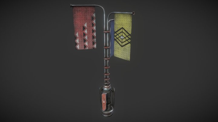Flagpole (Houdini Texture Anim. in UE4) 3D Model