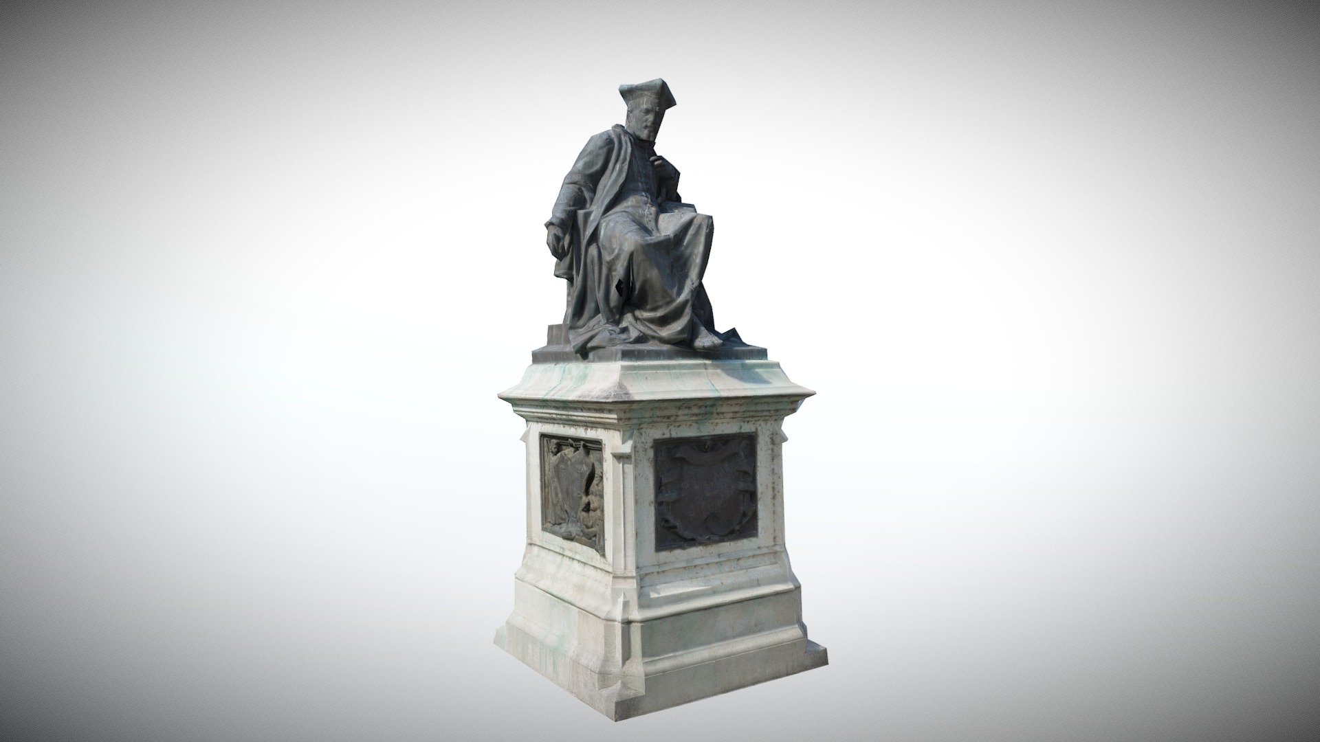 3D model Statue Rabelais - This is a 3D model of the Statue Rabelais. The 3D model is about a statue of a person sitting on a pedestal.
