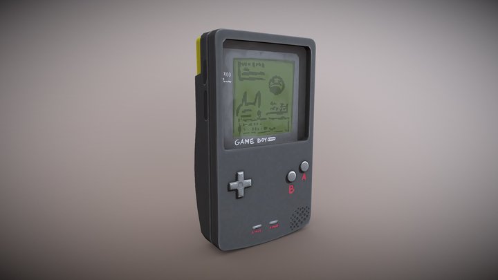 [Challenge] Hand Painted Black Game Boy 3D Model