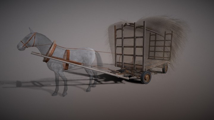 Hay Wagon 3D Model