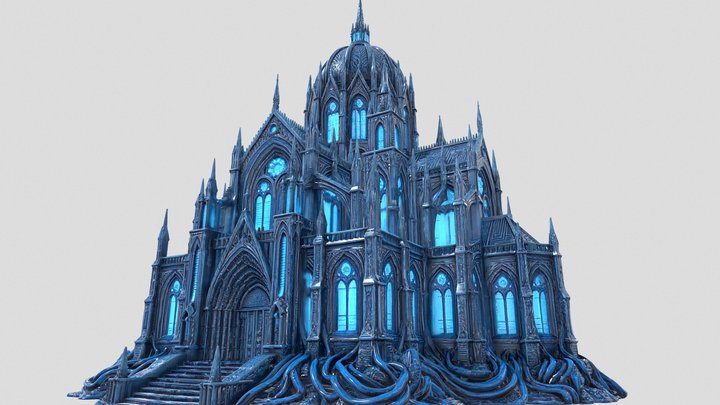 Monumental-\.☩.⟦✶❌✶⟧.☩./-Cathedral-🜕'Ⅱ᛫'🜔 – Modèle 3D gratuit STL