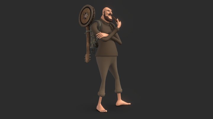 Banjo player 3D Model