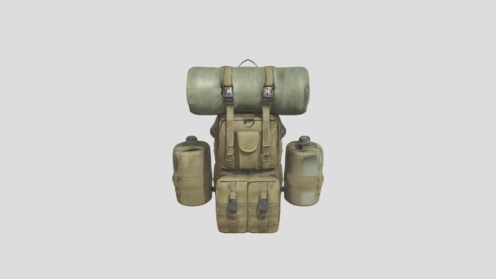 Tactical Military Survival Backpack 3D Model
