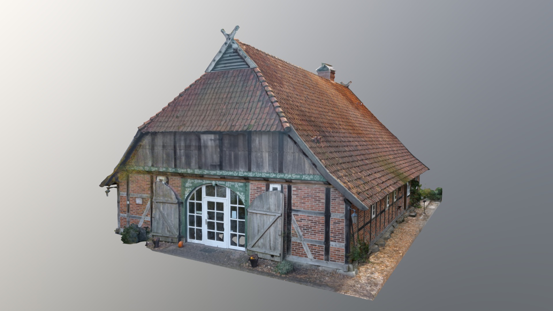 3D model Kalandhof - This is a 3D model of the Kalandhof. The 3D model is about a wooden house with a red roof.