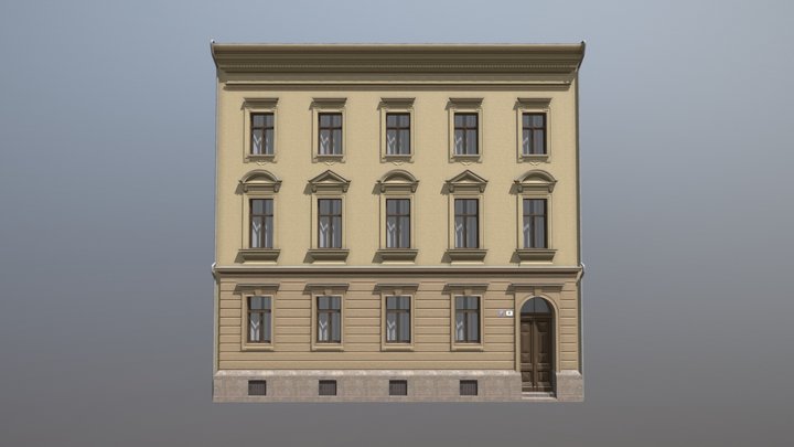 19th century facade in Zagreb, Croatia 3D Model