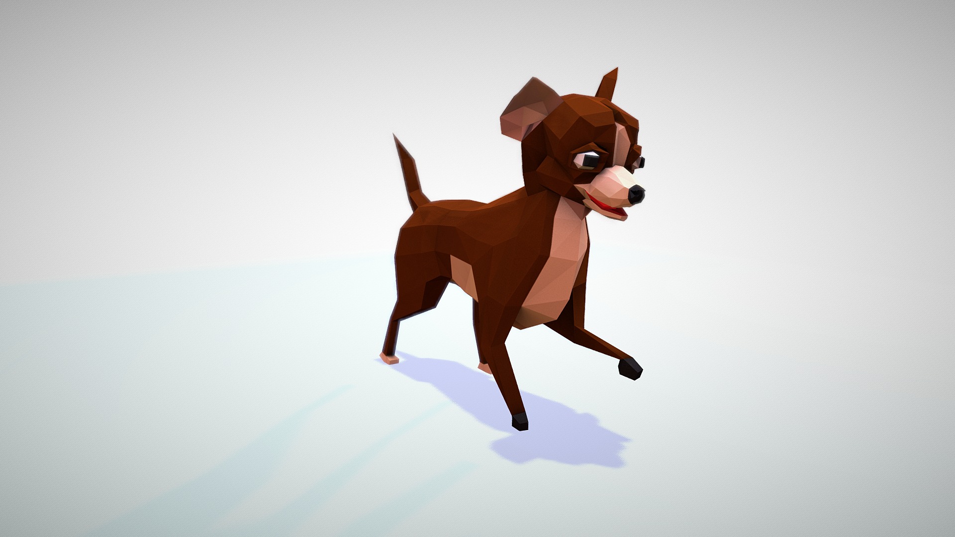 3D model Chihuahua - This is a 3D model of the Chihuahua. The 3D model is about a dog running on a white background.