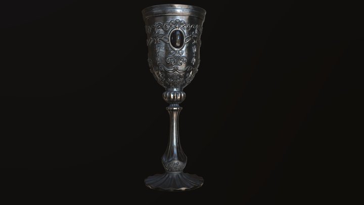 Silver Ornamental Chalice 3D Model