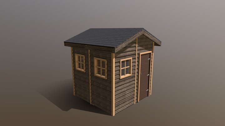 Wooden Garden Shed 3D Model
