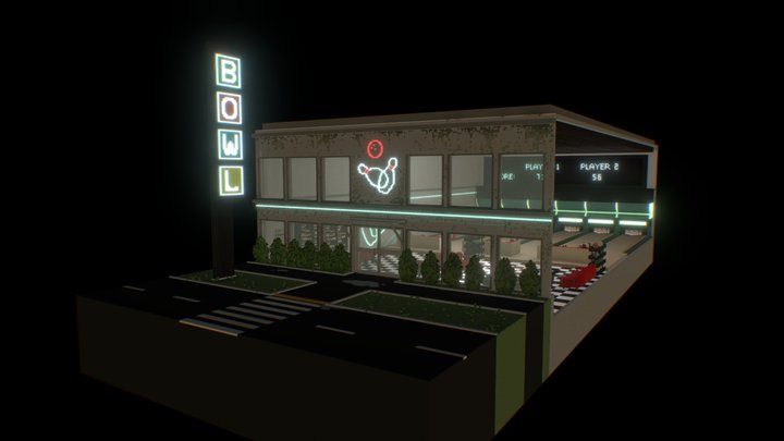 Bowling alley 3D Model