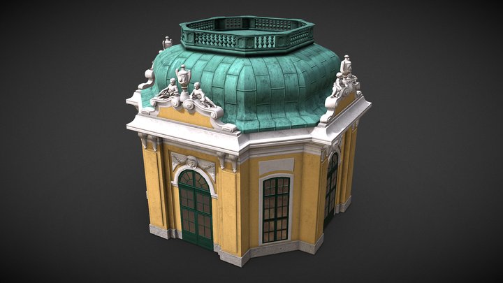 Realistic Baroque Pavilion 3D Model