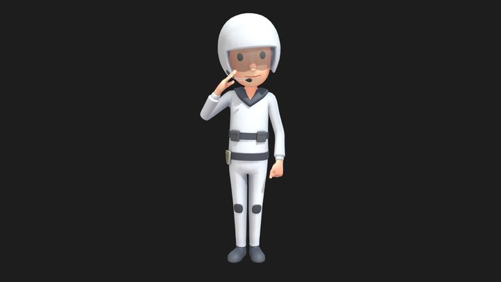 Astronaut Cartoon Rigged Animation Pack 3D Model