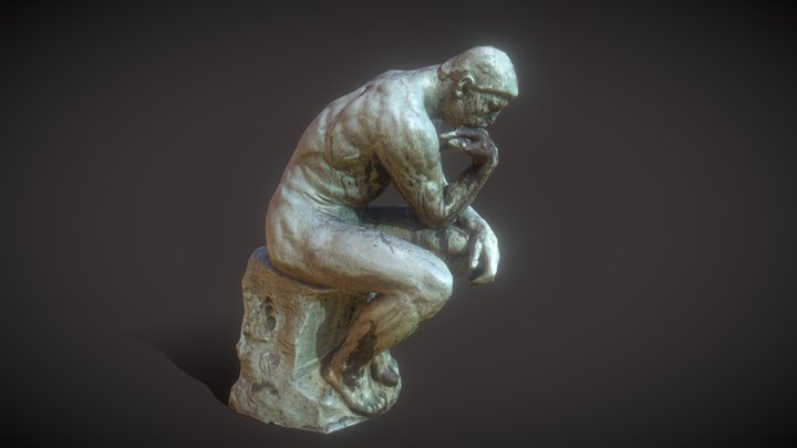 Thinker Rodin 4k Tris 3D Model