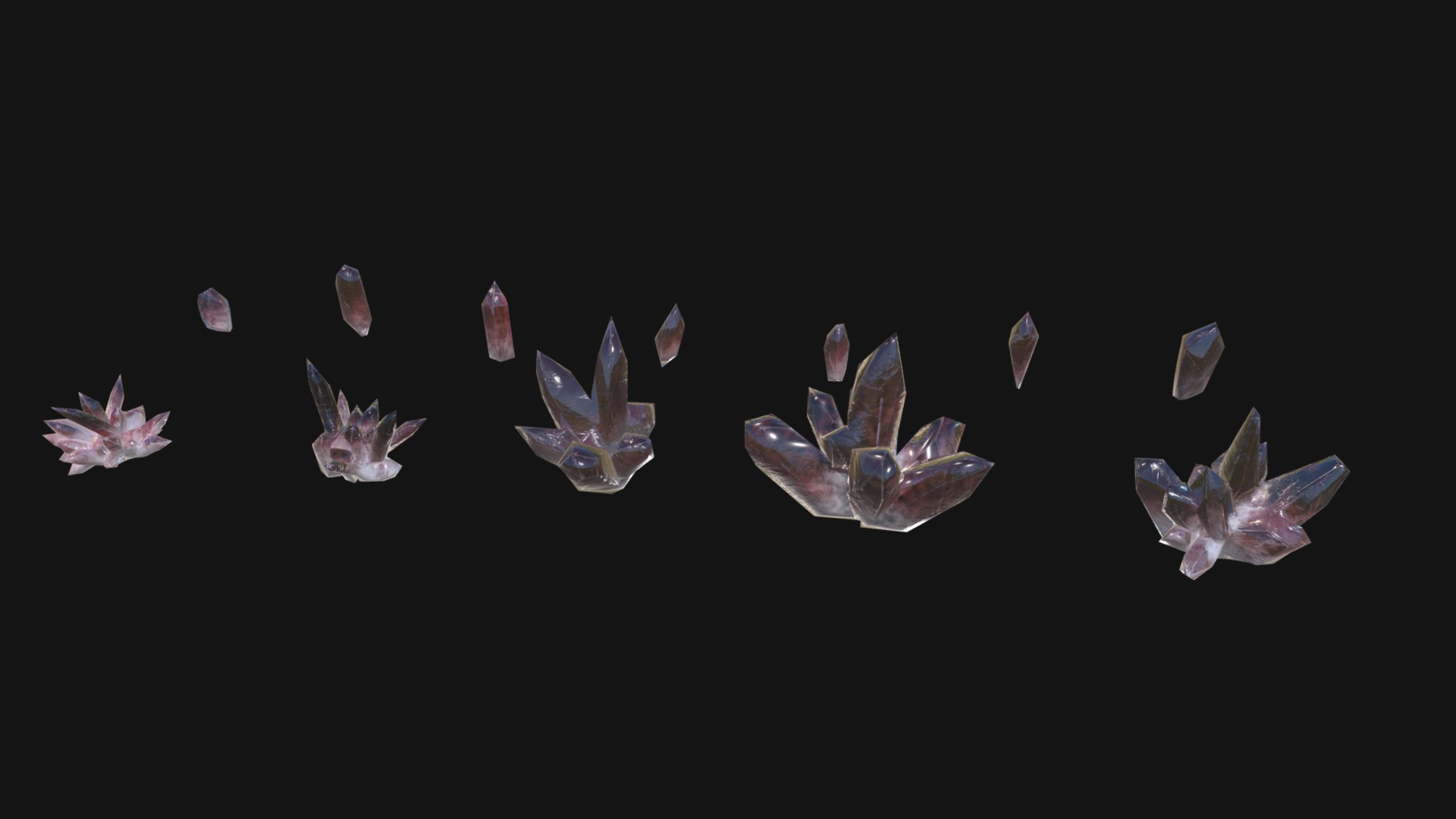 3D model Quartz crystals - This is a 3D model of the Quartz crystals. The 3D model is about a group of butterflies.