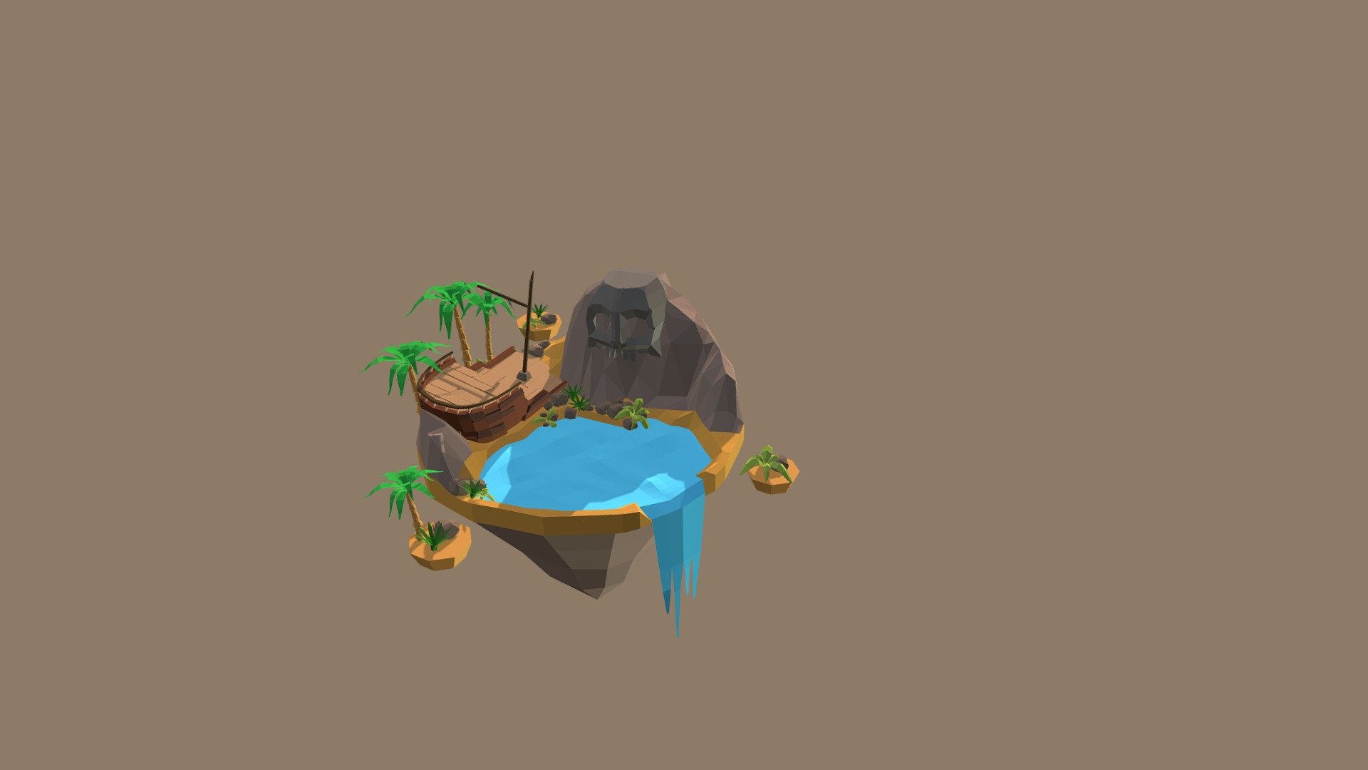 Flying pirate island - 3D model by Frutellka [9218d5a] - Sketchfab