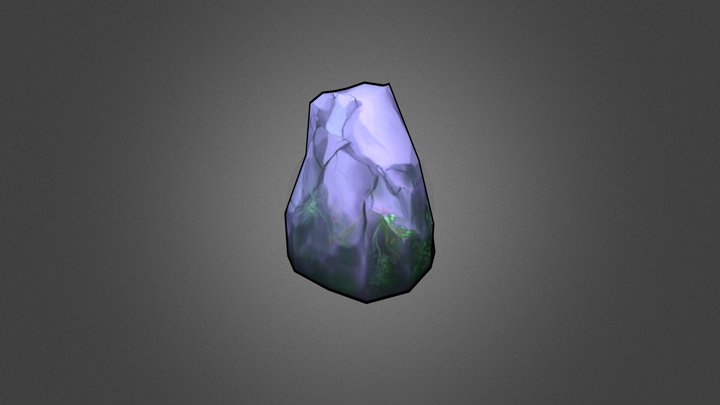 Rock Hand Painted Cell Shading 3D Model