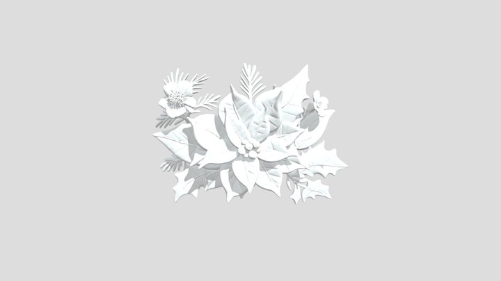 Poinsettia Bloom Pattern 3D Model