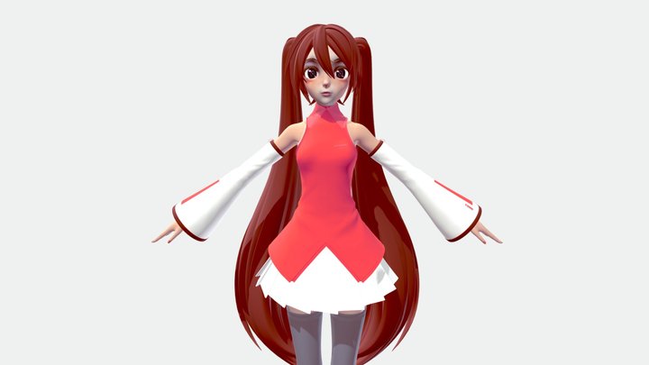 cute anime girl 3D Model