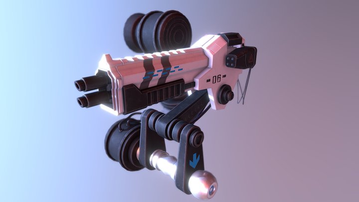 Sci-fi Turret (side binding) 3D Model