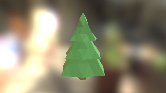 Low Poly Evergreen 3D Model