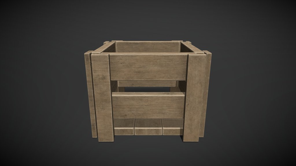 Game-Ready Wooden Crate (Low Poly, PBR)