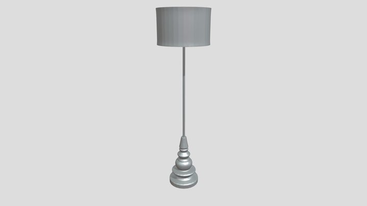 A floor lamp with wooden base 3D Model
