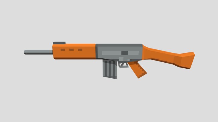 Low Poly Pixel Art FAL 3D Model