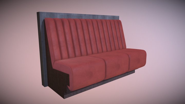 Long sofa Seating 3D Model