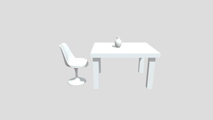 Richard_Englert_ Chair_ Table_ Vase 3D Model