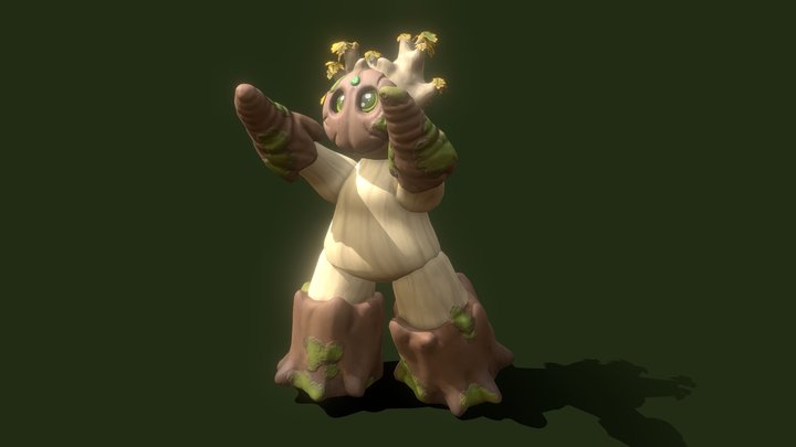 Stylized Tree Golem. 3D Model