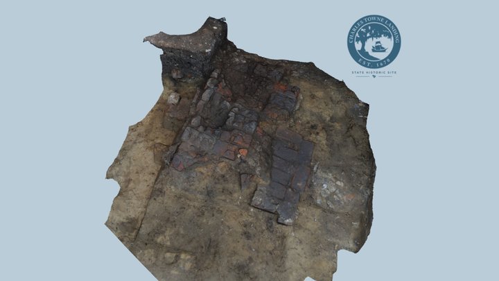 17th c. brick hearth and foundation 3D Model