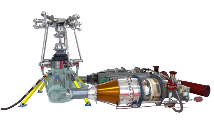 AW139 Engine and Rotor 3D Model