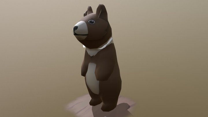 Low Poly: A Baby Bear 3D Model