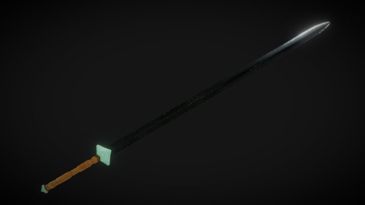 Jade Stone Chinese Sword 3D Model