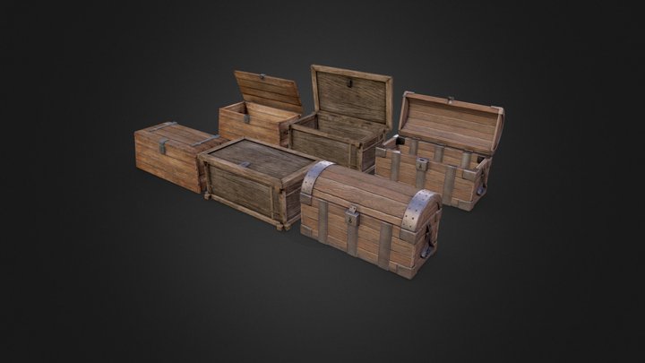 Fantasy Chests Pack 3D Model