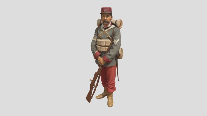 Soldado Guerra del Pacifico 1879 3D Model